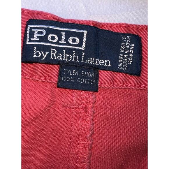 Polo Ralph Lauren Shorts Men's Size 42 Salmon Light Red The Tyler Pleated Chino - Picture 9 of 15